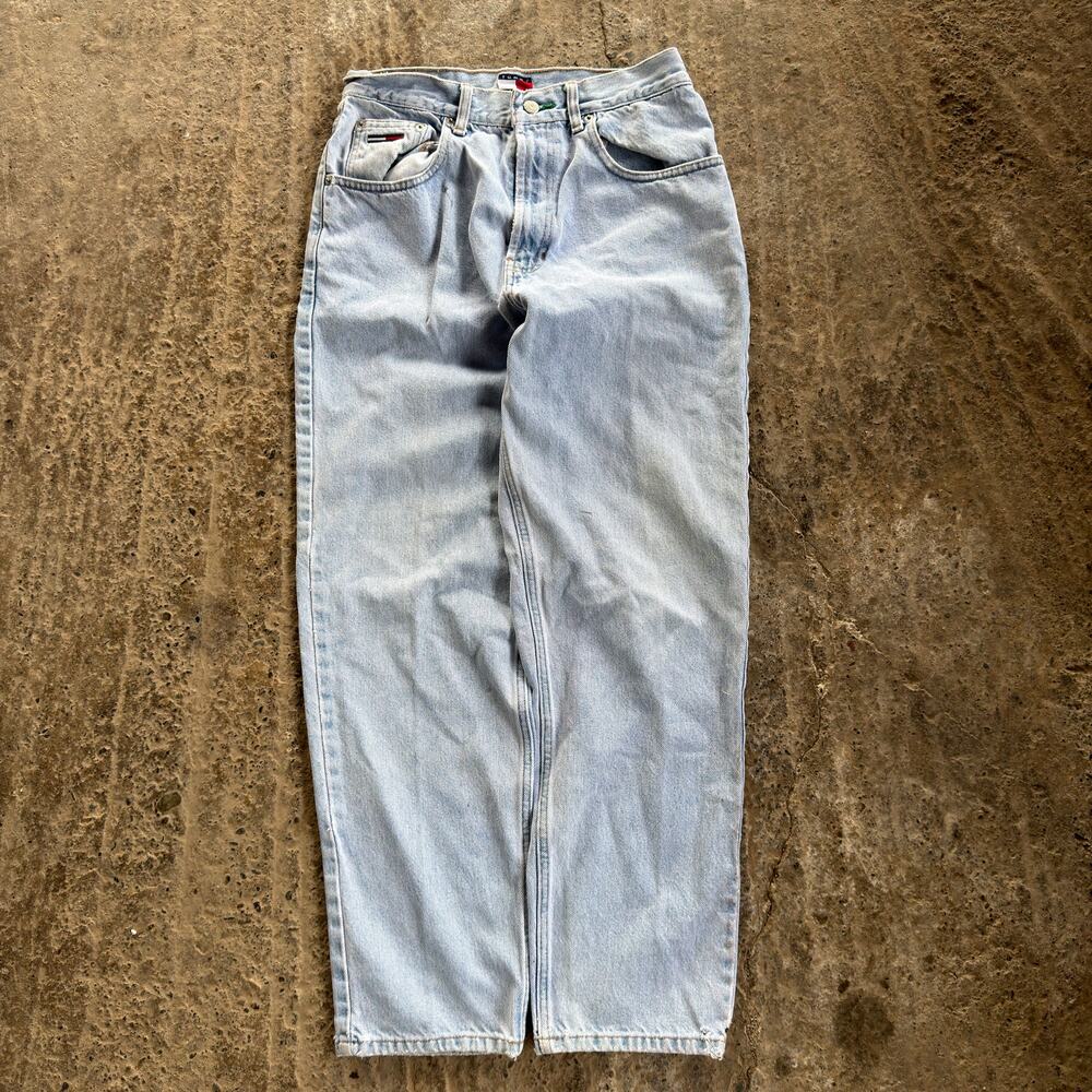Vtg Y2K Tommy Hilfiger Jeans Freedom Light Wash Fits 28x28 Baggy Relaxed Skate